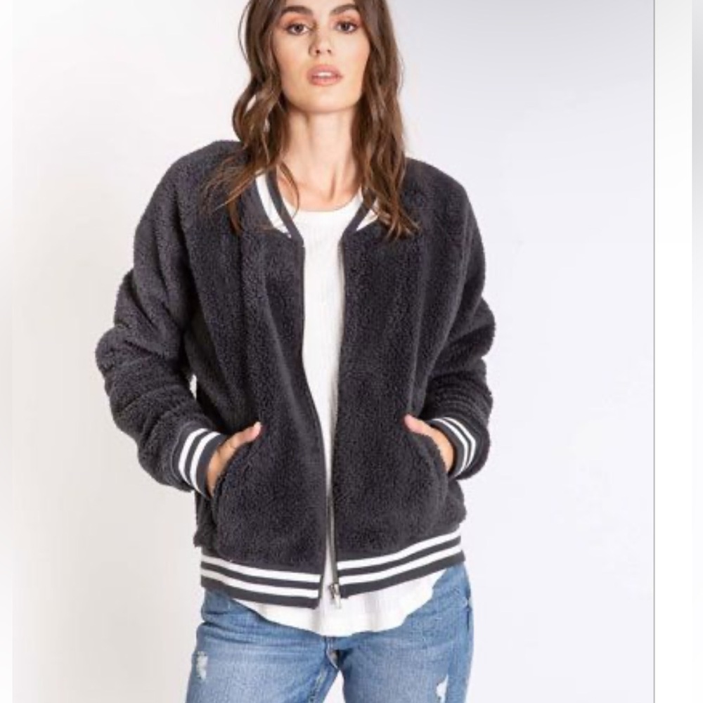 Pj salvage bomber jacket new Charcoal size Small S